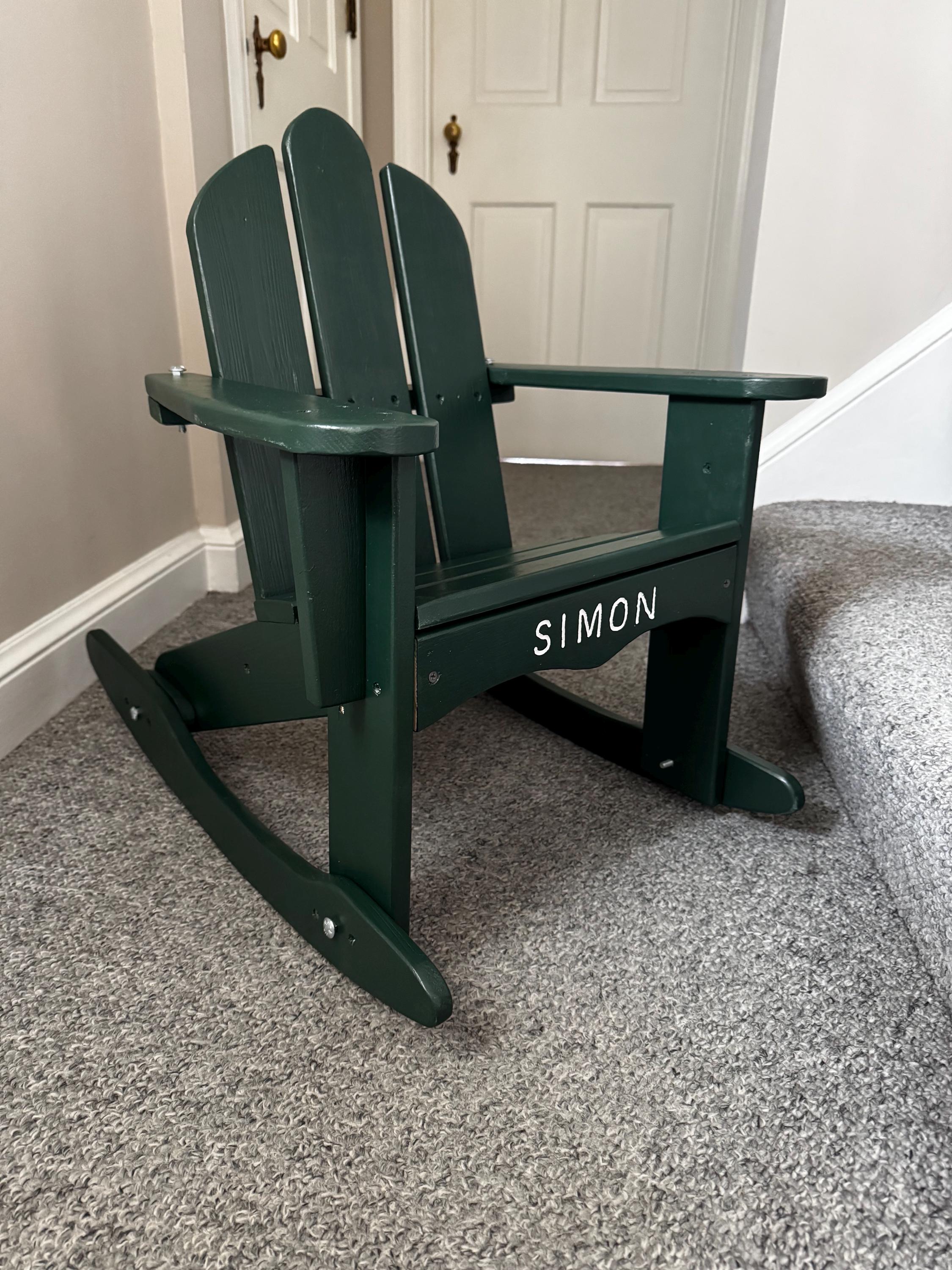 Painted Child Adirondack Rocking Chair - With Personalization - Etsy