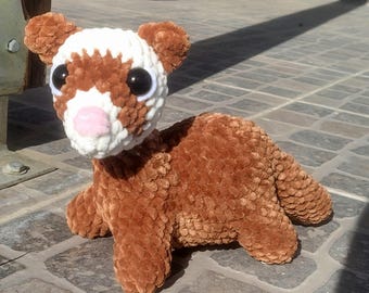 Ferret Plush | Handmade Crochet Ferret | Cute Amigurumi Ferret | Soft Stuffed Animal | Ferret Lover Gift