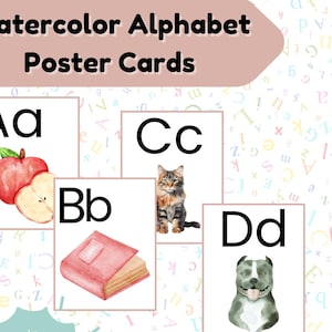 Watercolor Alphabet Poster Cards