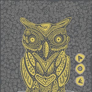 Set di cartoline gufo Atena (confezione da 4) – Cartoline mitologia greca - Grigio peltro