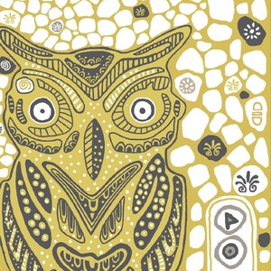 Set di cartoline gufo Atena (confezione da 4) – Cartoline mitologia greca – Bianco e oro