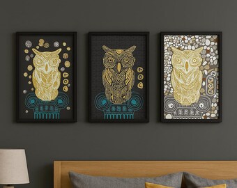 Athena Owl Illustration Art Prints: Greek Mythology Decor (Digital Download)