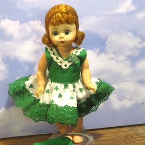 St Patricks Day dress for 7-8 inch dolls Ginny, Mde Alexander