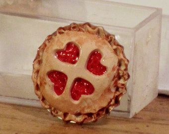 Miniature fancy Cherry pie with cut out crust