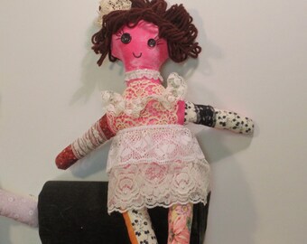 Lacy, a scrap stuffed art doll
