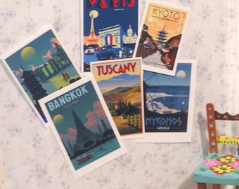 6er Set Miniatur Reiseposter World Citees No 30