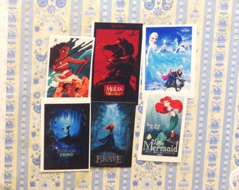 Miniature Disney female leads movie posters  Set of 6