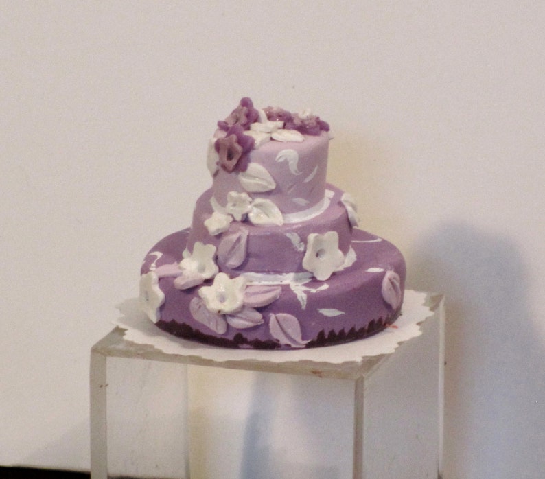 Miniature Pale Lavender Wedding Cake Or Sweet 16 Tiered Cake Etsy
