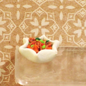 Miniature Thai noodles white bowl  Dollhouse food