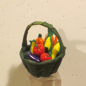 Miniature veggie basket  Dollhouse food
