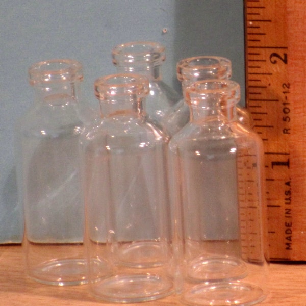 Lot of 5 little glass bottles