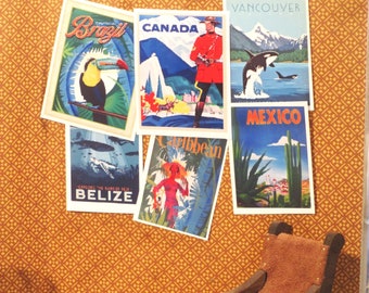 Miniature travel posters   New World  No 27  Set of 6