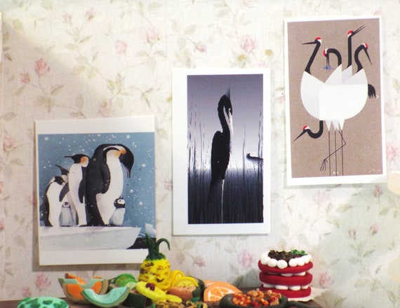 Miniature Bird posters set of 6  "A" set