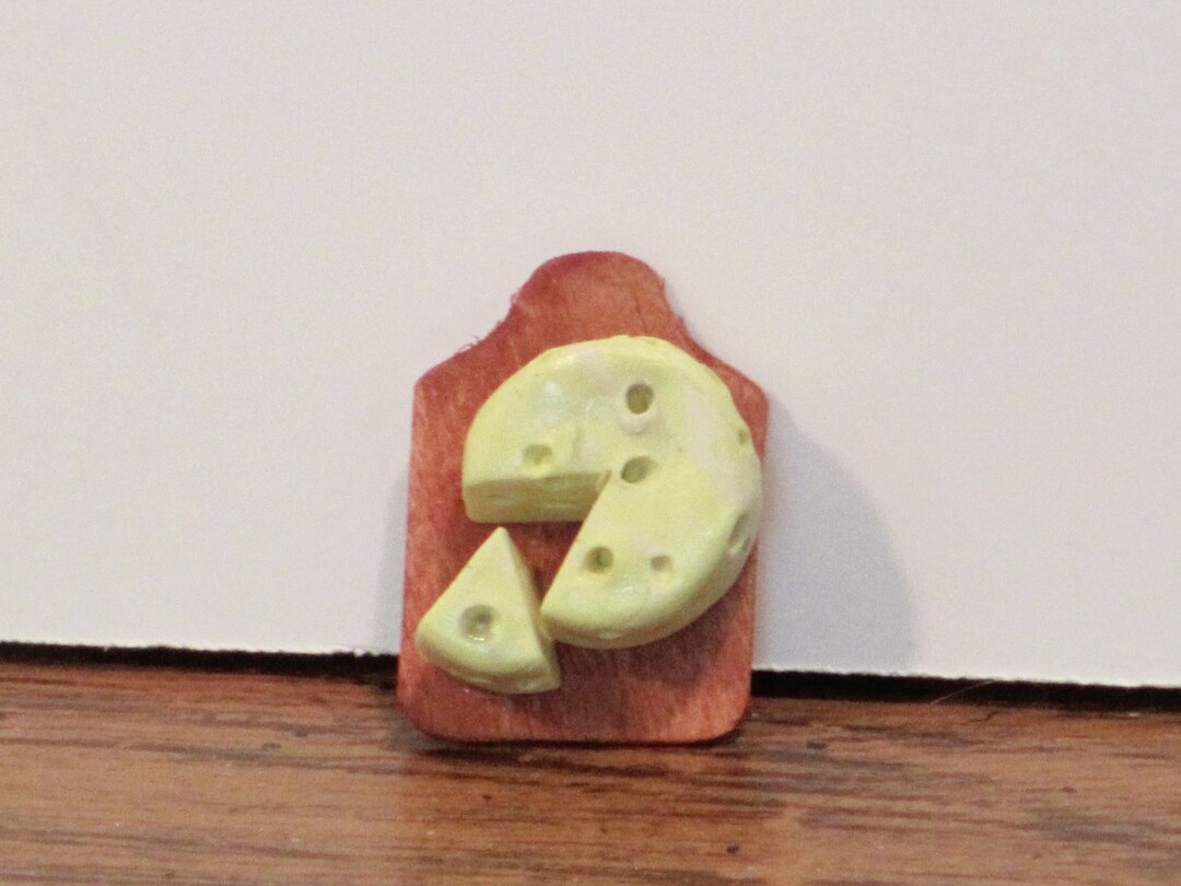 Miniature Swiss Cheese Round on Cutting Board Etsy