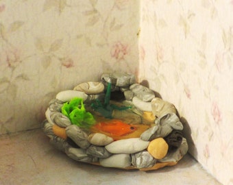 Miniature Koi pond  dollhouse item