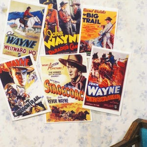 Miniature posters John Wayne early career  Set of 6