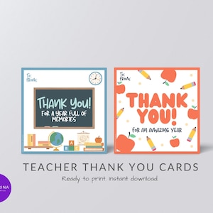 Cartes de remerciement pour les enseignants