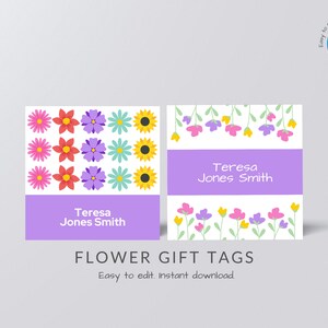 Blumen Geschenkanhänger: Mädchen Frühling Geschenkkarten