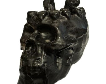 Skull Image Candle -Vela de Craneo Con Munecos -(Black) -Magic,Spell,Voodoo,Hoodoo,Spell Work,Wicca,Pagan -(1pc)