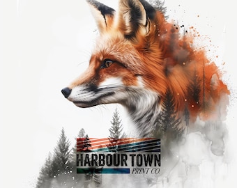 Watercolor Fox Digital Art Pack – 5 immagini ad alta risoluzione