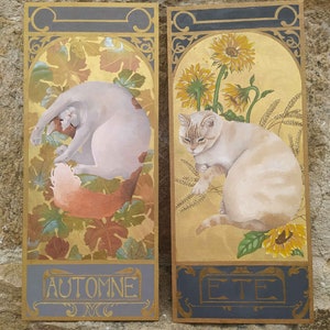 Tableau personnalisé MuchaT 4 saisons 25x60cm