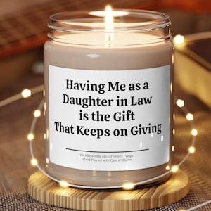 Gift For Mother In Law | Custom Candle Gift From Son Or Daughter In Law | Mother In Law Birthday Gifts | Funny In Laws | Scented Soy Candle