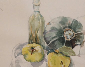 Unfinished Watercolor Still Life