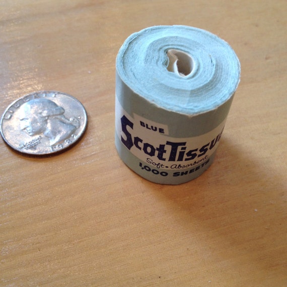 WHITE DOLLHOUSE Miniatures 1:12 Miniature Wrapped ScotTissue Roll of TP 