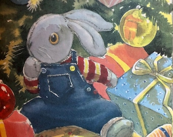 Vintage Fuzzy Rabbit Saves Christmas book