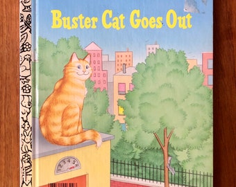 Vintage Buster Cat Goes Out Little Golden Book