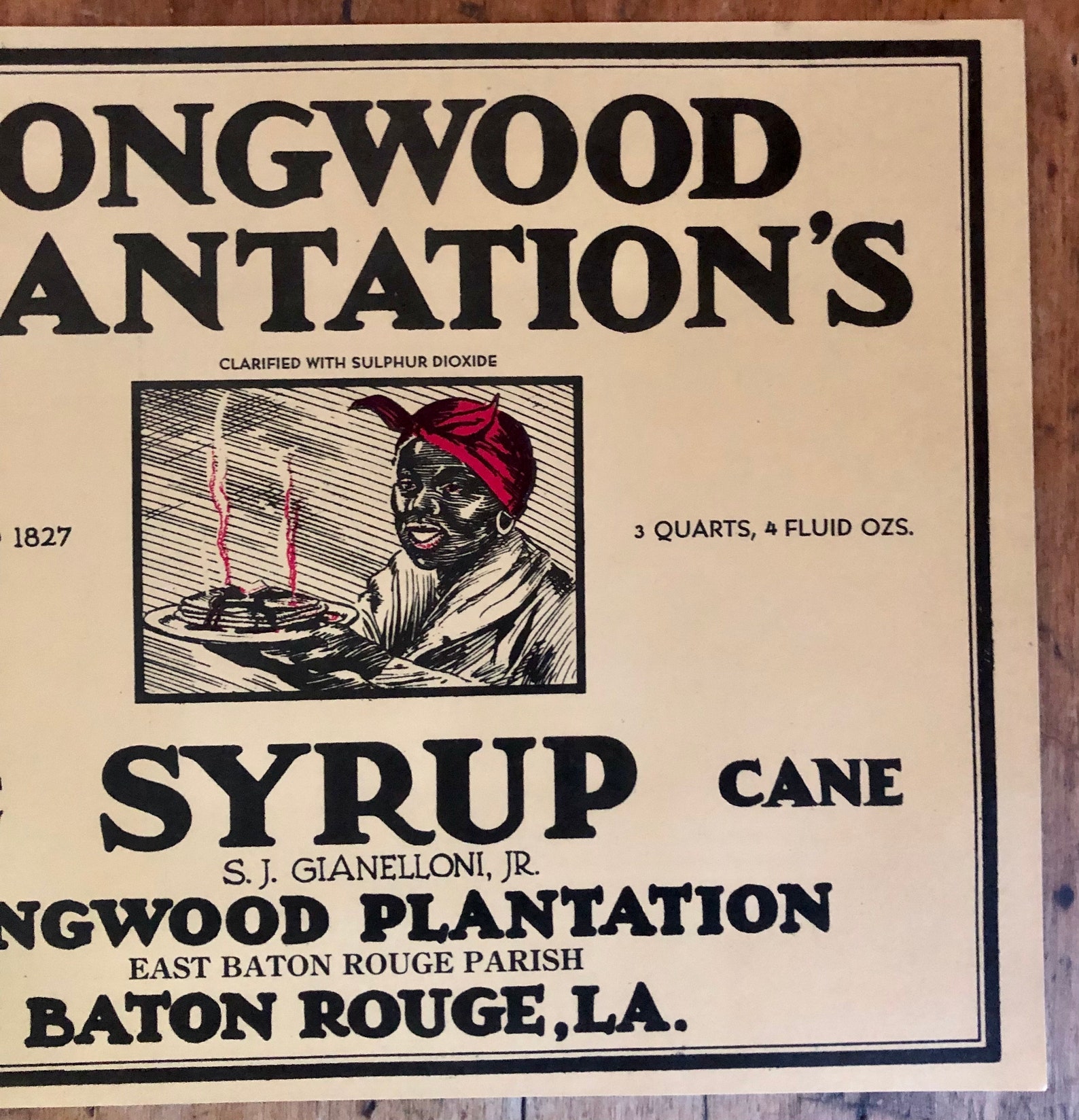 Vintage Longwood Plantation’s Pure Cane Syrup Can Label Medium Size - Etsy