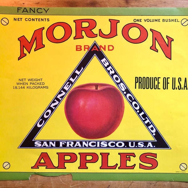 Vintage Morjon Brand Apple Crate Label