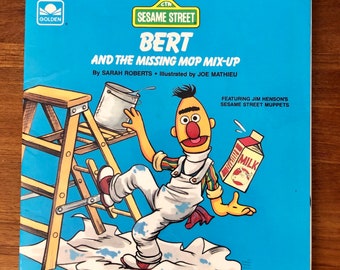 Vintage Sesame Street Bert and the Missing Mop Mix Up book