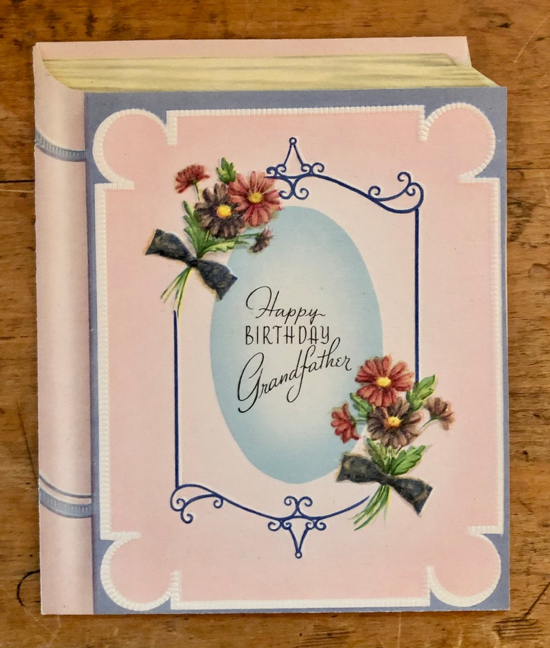 Vintage Happy Birthday Grandfather Card