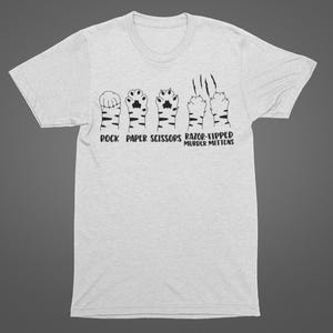 Rock Paper Scissors Cat Paw Shirt, Rock Paper Scissors Shirt, Razor Tipped Murder Mittens Tee, Funny Cat Lover Saying