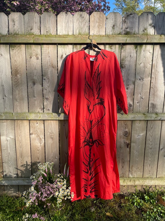 Hawaiian bright red kaftan