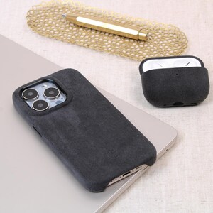 iPhone 15 Pro Alcantara Case with MagSafe | Handmade Premium Phone Cover | Soft Suede Texture | Slim & Protective Design