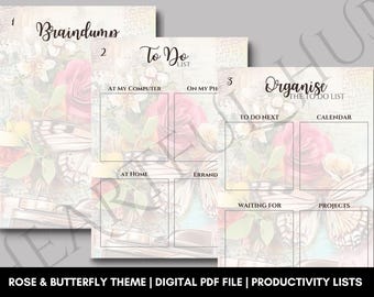 To Do List Digital Download, Productivity List for Getting Stuff Done, Printable & Digital Planner for Daily Task Management