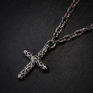 Goth Necklace Men Silver Chain, Gothic Jewelry Men 925 Silver Punk Necklace Chain, Everyday Chunky Statement Necklace, Jewelry Gift for Him image 19