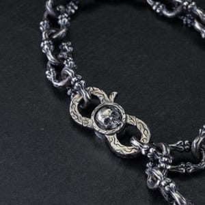 Goth Necklace Men Silver Chain, Gothic Jewelry Men 925 Silver Punk Necklace Chain, Everyday Chunky Statement Necklace, Jewelry Gift for Him image 14