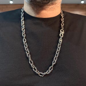 Goth Necklace Men Silver Chain, Gothic Jewelry Men 925 Silver Punk Necklace Chain, Everyday Chunky Statement Necklace, Jewelry Gift for Him image 18