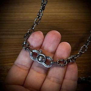 Goth Necklace Men Silver Chain, Gothic Jewelry Men 925 Silver Punk Necklace Chain, Everyday Chunky Statement Necklace, Jewelry Gift for Him image 15