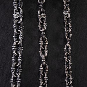 Goth Necklace Men Silver Chain, Gothic Jewelry Men 925 Silver Punk Necklace Chain, Everyday Chunky Statement Necklace, Jewelry Gift for Him image 5