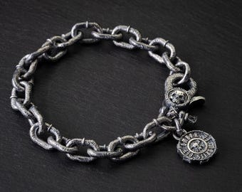 Travis Walker Double Cross 1999 Large 7 Skull Bracelet Sterling