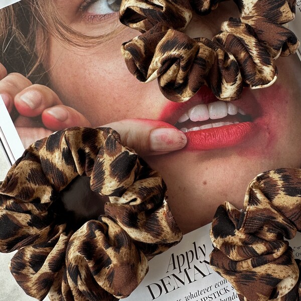 Leopard Print Scrunchies, Leopard Print, Scrunchie, Standard Scrunchie, Handmade Scrunchie