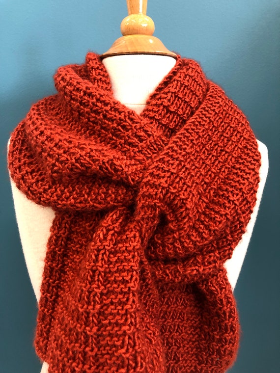 【riAndco】23FW★ Basic check knit muffler Easy Unisex Winter Ribbed Scarf Knitting Pattern, Men's