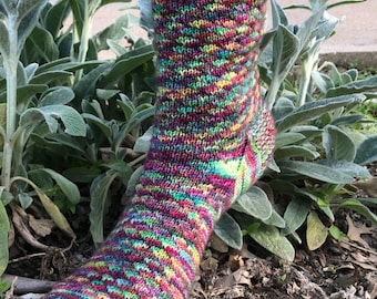 Slip Stitch Sock Knitting Pattern: Unique Heel Flap (PDF Download)