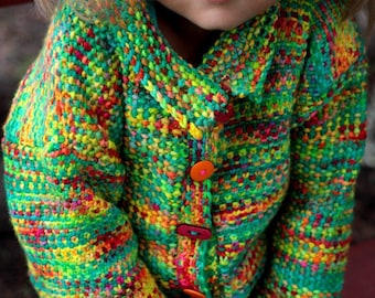 Girls Cardigan Knitting Pattern, Digital Download