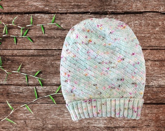 Adult Knit Slouchy Beanie Hat Knitting Pattern, PDF Digital Download
