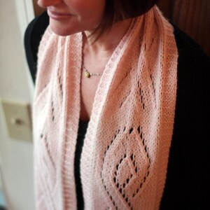 Cancer Ribbon Scarf Knitting Pattern , Digital Download